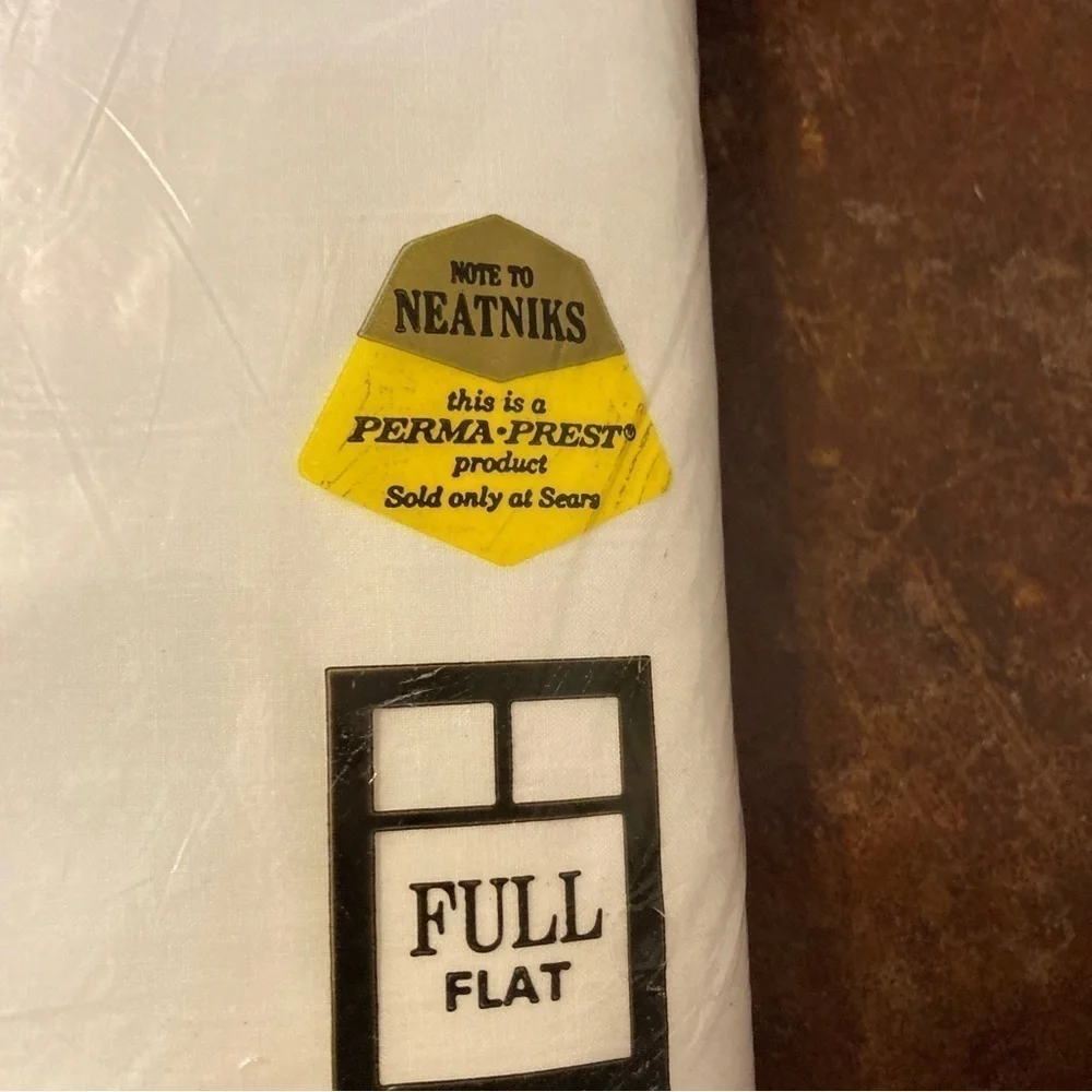 Vintage Sears White Flat Sheet Full Size